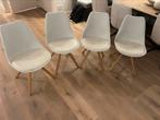 4 witte kunststof kuipstoelen, Huis en Inrichting, Stoelen, Ophalen, Gebruikt, Wit, Kunststof