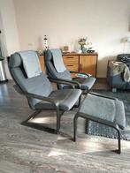 Poäng Relaxfauteuils en voetenbank, Ophalen, Gebruikt, 75 tot 100 cm, Stof