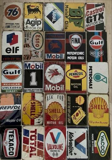 Metalen wandbord benzine olie 20x30 cm pr=p/st (3 voor 21€) beschikbaar voor biedingen