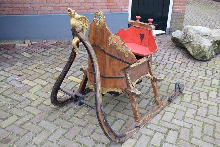 Prachtige houten arretikker met gouden draak, Antiek en Kunst, Curiosa en Brocante, Ophalen