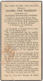 Jacoba van Tiggelen 1916 Roosendaal + 1944 Eindhoven, 28 jr, Verzenden