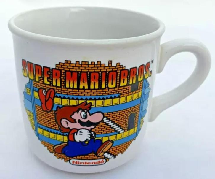 Super Mario Bros mok 1992 vintage Nintendo keramiek, Verzamelen, Film en Tv, Zo goed als nieuw, Gebruiksvoorwerp, Verzenden