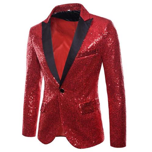 Heren rood glitter colbert mannen rode blazer paillet, Kleding | Heren, Kostuums en Colberts, Nieuw, Rood, Verzenden