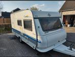 Hobby 440 met mover en voortent, Caravans en Kamperen, Kachel, Hobby, Treinzit, Dwarsbed