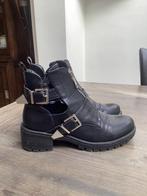 Zwarte stoere leren boots maat 38 nieuwstaat., Verzenden, Zo goed als nieuw, Zwart, Lage of Enkellaarzen