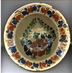 Mooi antiek Hongaars wandbord met bruine bloemen (6), Antiek en Kunst, Ophalen