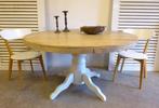 Prachtige grote ronde mango eettafel 140 cm, Ophalen, Rond, ?, Zo goed als nieuw