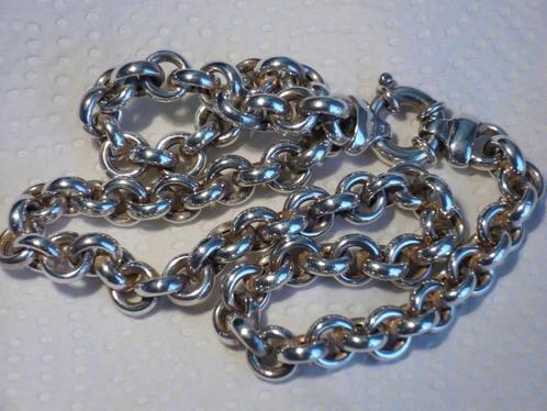 Mooie massieve zilveren koningsketting 43,5 cm, 43.5 gram., Antiek en Kunst, Antiek | Goud en Zilver, Zilver, Verzenden