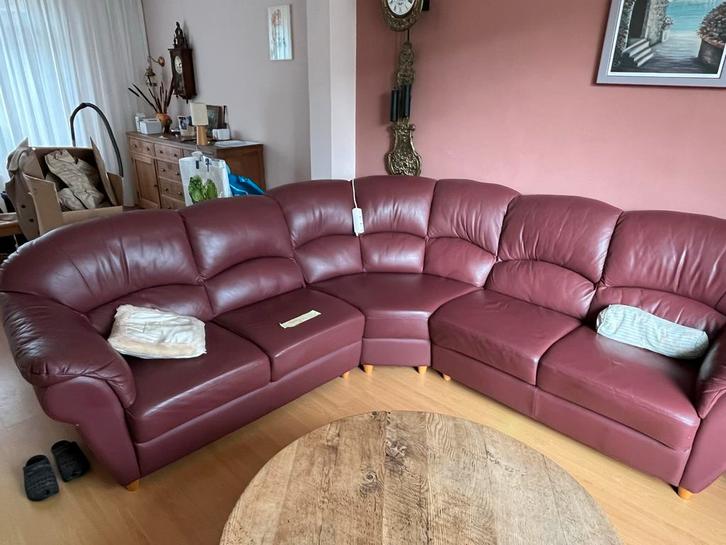 Lederen Hoekbank - Ruim en Comfortabel, Huis en Inrichting, Banken | Bankstellen, Gebruikt, Hoekbank, Vierpersoons of meer, 250 tot 300 cm