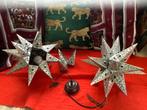 Kerst ster metaal 2 st decoratie of lampen, Ophalen of Verzenden, Gebruikt