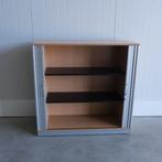 Houten roldeurkast, 120x42x116cm, Beuken/Grijs, RD124, Gebruikt, 100 tot 150 cm, -, 100 tot 150 cm