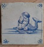 Antieke tegel, 17e eeuw, zeewezen, Ophalen of Verzenden
