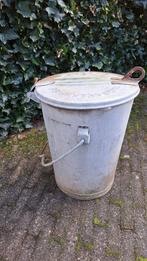 Oude Zinken Vuilnisbak 's-Gravenhage - Tuindecoratie, Ophalen of Verzenden, Gebruikt