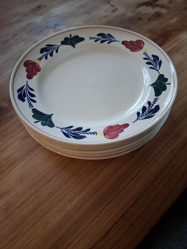 Boerenbont  grote borden 29.5 cm  7 stuks, Ophalen of Verzenden, Aardewerk, Boerenbont, Bord(en)
