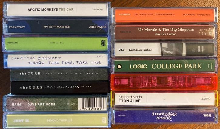 15x TAPE CASSETTE Charli XCX Cure Kendrick Lamar Royel Otis, Cd's en Dvd's, Cassettebandjes, Zo goed als nieuw, Origineel, Rock en Metal