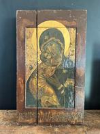 Houten paneel met oude Russische Icoon, Ophalen