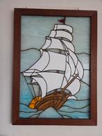 Mooi glas in lood schilderij 79cm hoog bij 58cm breed, Ophalen