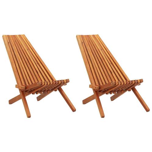Loungestoelen inklapbaar 2 st massief acaciahout, Tuin en Terras, Tuinmeubel-accessoires, Nieuw, Ophalen of Verzenden