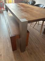 Eiken houten eettafel, Ophalen, Eikenhout, 200 cm of meer, 50 tot 100 cm