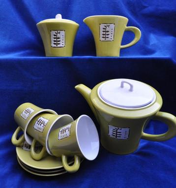Vintage Groen Chinees Servies Thee Theepot Pot Melkkan Kop beschikbaar voor biedingen