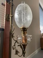 Supermooie olie-wand- hanglamp met koperen ophangsysteem, Antiek en Kunst, Antiek | Lampen, Ophalen