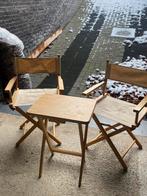 Regisseursstoelen set met tafeltje, Ophalen of Verzenden, Gebruikt, Hout, Inklapbaar