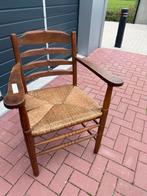 Vintage Stoel met Gevlochten Zitvlak, Huis en Inrichting, Stoelen, Ophalen, Gebruikt, Bruin, Eén