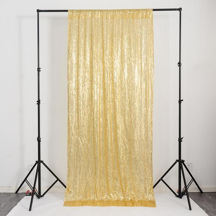 Goud Glitter Gordijn / Pailletten Achtergrond Feest Glimmend, Huis en Inrichting, Stoffering | Gordijnen en Lamellen, Nieuw, Verzenden