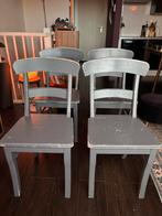 Vier eetkamerstoelen hout, Ophalen, Bruin, Zo goed als nieuw, Vier