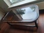 Vintage Glazen Bijzettafel met Rieten Onderblad, Antiek en Kunst, Ophalen of Verzenden