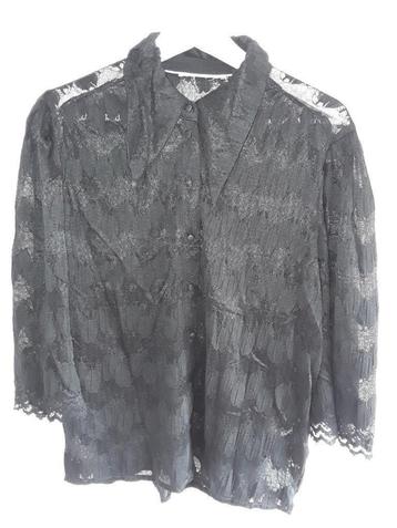 Minus Zwarte Kanten Blouse Maat M beschikbaar voor biedingen