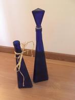Blauwe vaasjes, Huis en Inrichting, Minder dan 50 cm, Verzenden, Blauw, Glas