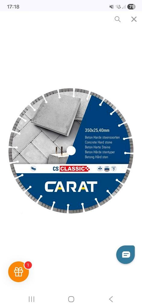 Carat Diamantzaag Beton 350x25,4mm, Doe-het-zelf en Verbouw, Gereedschap | Zaagmachines, Nieuw, Cirkelzaag, 1200 watt of meer