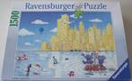 Puzzel *** OP EEN VLOT NAAR NEW YORK *** 1500 stukjes, Hobby en Vrije tijd, Ophalen of Verzenden, 500 t/m 1500 stukjes, Zo goed als nieuw