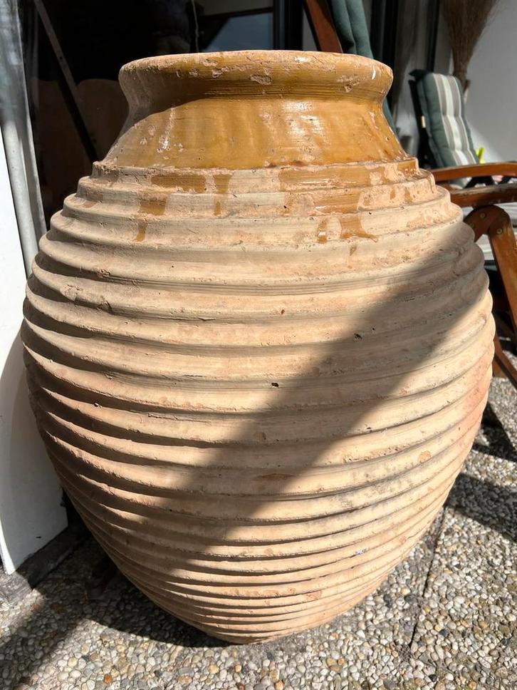 Grote Authentieke Oude Griekse OLIJFPOT Kruik Hoogte 82 cm, Tuin en Terras, Tuinvazen, Gebruikt, Ophalen