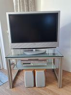 Glazen TV Meubel, Ophalen, Gebruikt, 50 tot 100 cm, Minder dan 100 cm