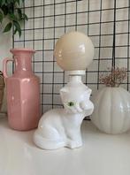 Vintage poezen katten lamp wit keramiek bol jaren 80 delfts, Huis en Inrichting, Lampen | Tafellampen, Minder dan 50 cm, Overige materialen