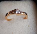 Gouden saffier ring maat 17.4mm, Ophalen of Verzenden, Nieuw, 17 tot 18, Goud