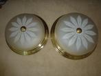 Plafondlamp 2x Hollywood Regency Vintage, Ophalen, Zo goed als nieuw, Glas, Hollywood Regency