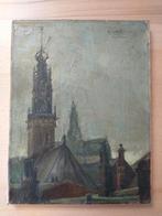 Olieverf op doek, 1922, G.Weg. Grote markt Haarlem., Antiek en Kunst, Ophalen of Verzenden