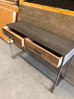 Nieuwe Houten Haltafel met Metalen Onderstel, Ophalen, 100 tot 150 cm, ., Nieuw