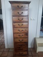 10 ladekastje Apothekerskastje massief teak 135 h, 5 laden of meer, 25 tot 50 cm, 100 tot 150 cm, Minder dan 50 cm