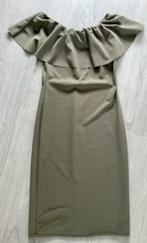 Prachtig mosgroen offshoulder jurkje , maat 36 38, Ophalen of Verzenden, Zo goed als nieuw, Maat 36 (S), Boven de knie