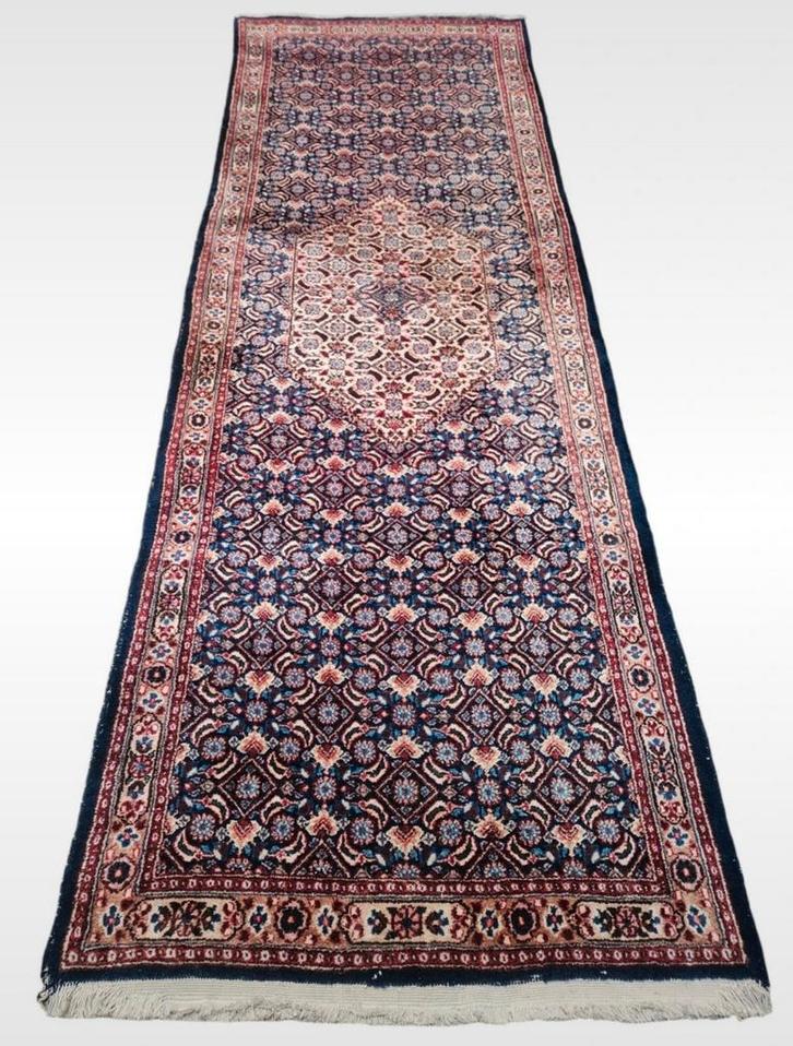 Handmade Persian wol Moud tapijt loper medall Iran 97x293cm, Huis en Inrichting, Stoffering | Tapijten en Kleden, Gebruikt, 50 tot 100 cm