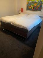 Boxspring Elektrische  met 2 matrassen van 90x200, Huis en Inrichting, Slaapkamer | Bedden, Ophalen, 90 cm, Bruin, Tweepersoons