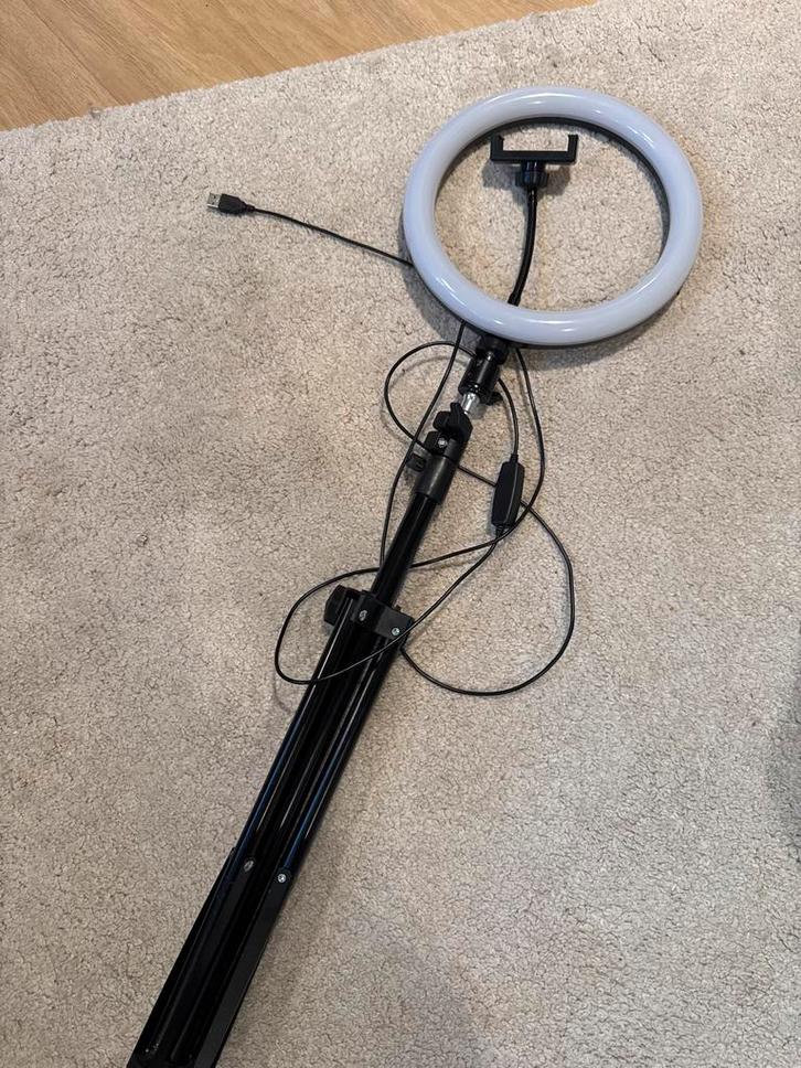 Ringlamp voor Selfie & Filmen met Smartphone, Audio, Tv en Foto, Fotografie | Fotostudio en Toebehoren, Nieuw, Lamp of Flitsset
