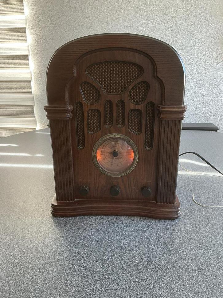 Vintage Houten FM-AM-AFC Radio, Audio, Tv en Foto, Radio's, Gebruikt, Radio, Ophalen of Verzenden