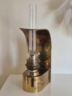 Antieke, goed functionerende, koperen olielamp, Antiek en Kunst, Antiek | Lampen, Ophalen of Verzenden