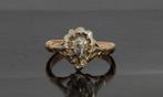 Roosdiamant antieke 14k gouden dames ring peer geslepen, Sieraden, Tassen en Uiterlijk, Antieke sieraden, Ophalen of Verzenden