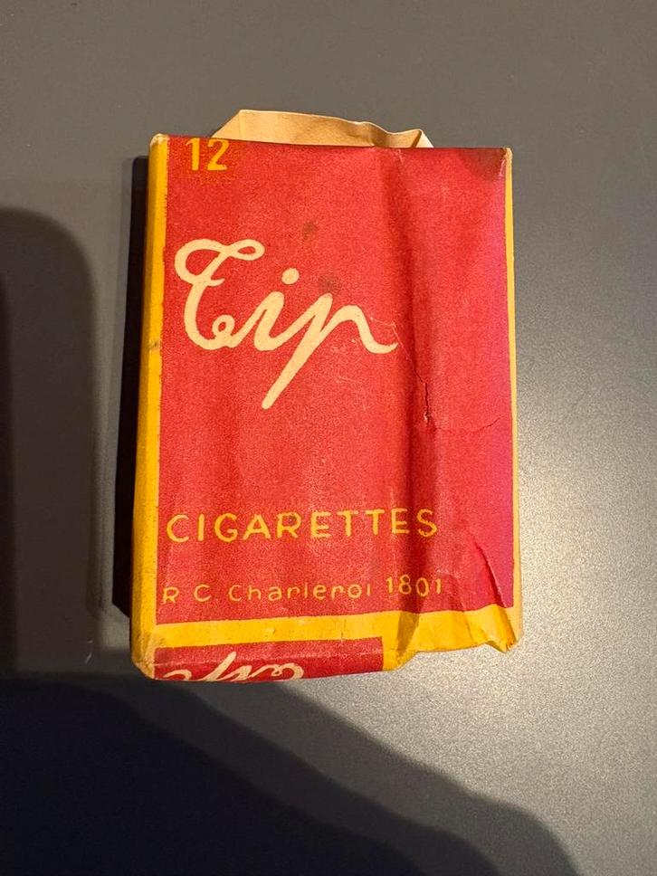 Oud Belgisch sigarettenpakje “Cip” (of “Tip”) – Charleroi, Verzamelen, Rookartikelen, Aanstekers en Luciferdoosjes, Verzenden